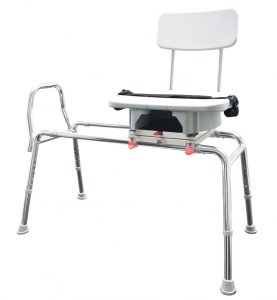 Transfer bench, sliding with cutout